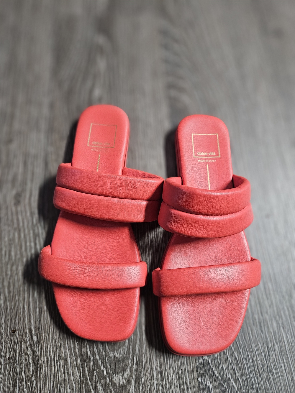 Dolce Vita Red Double-Strap Slide Sandals
